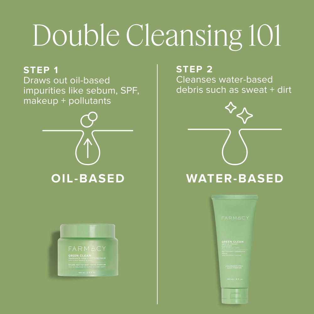 Model removing waterproof mascara with Farmacy balm showing effective lift