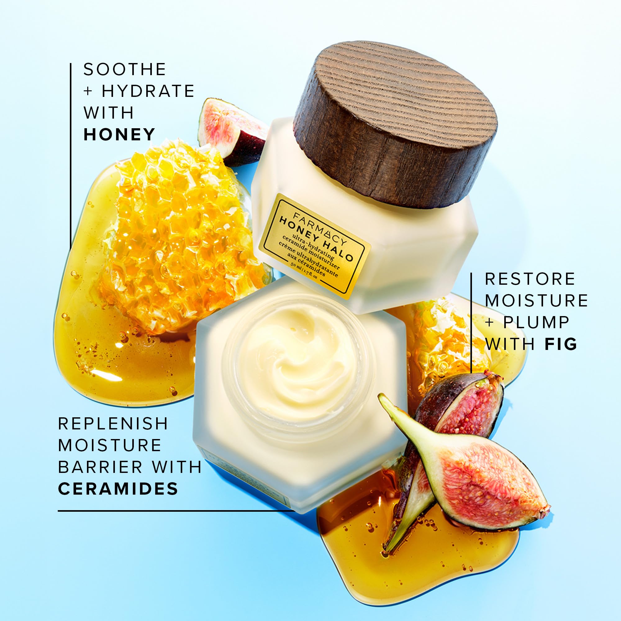 Farmacy applying moisturizer to cheek for visible plumping