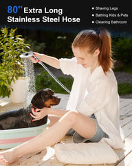 FASDUNT stretched 80-inch stainless-steel hose offering extended reach