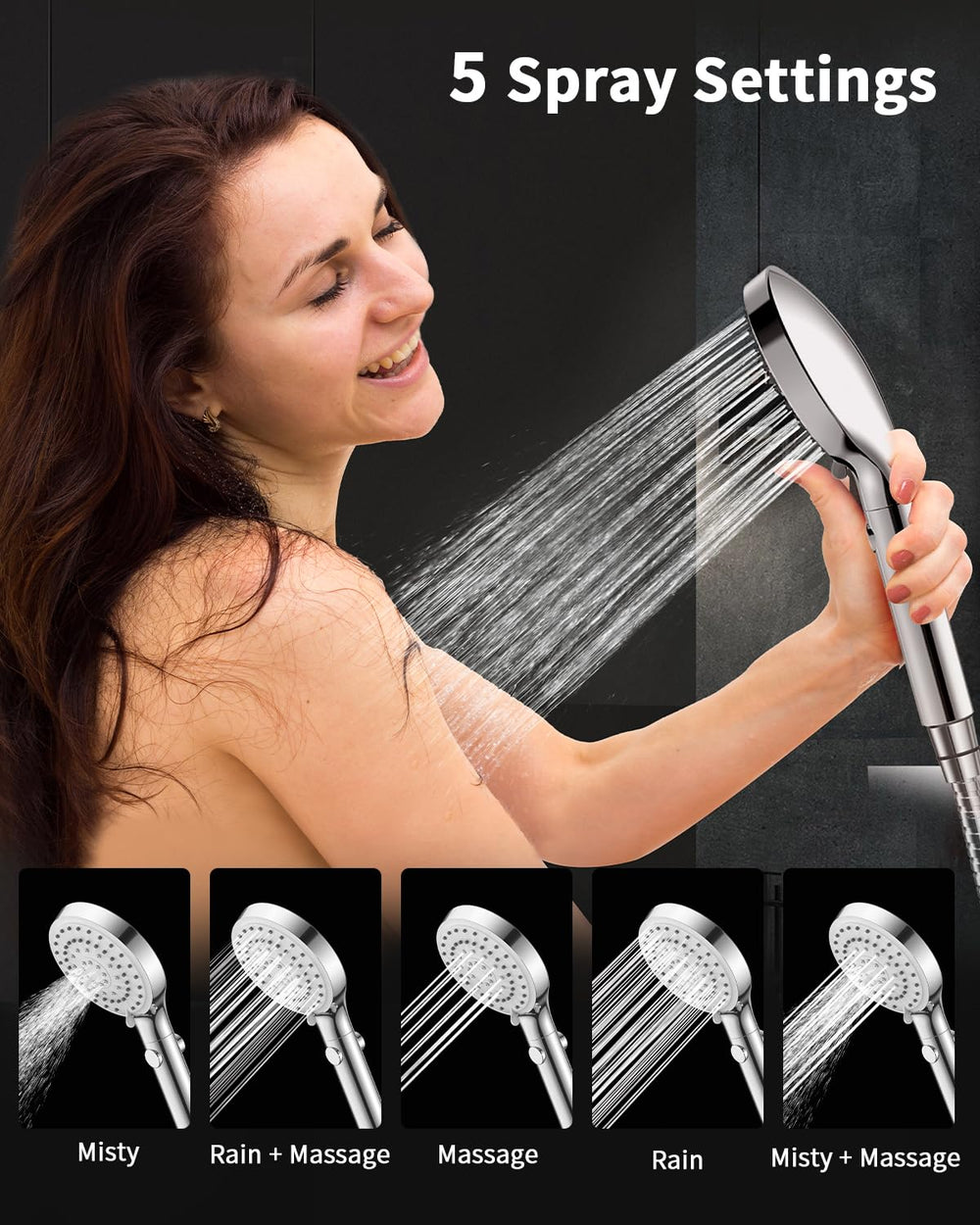FASDUNT pause button detail enabling quick stop and water conservation