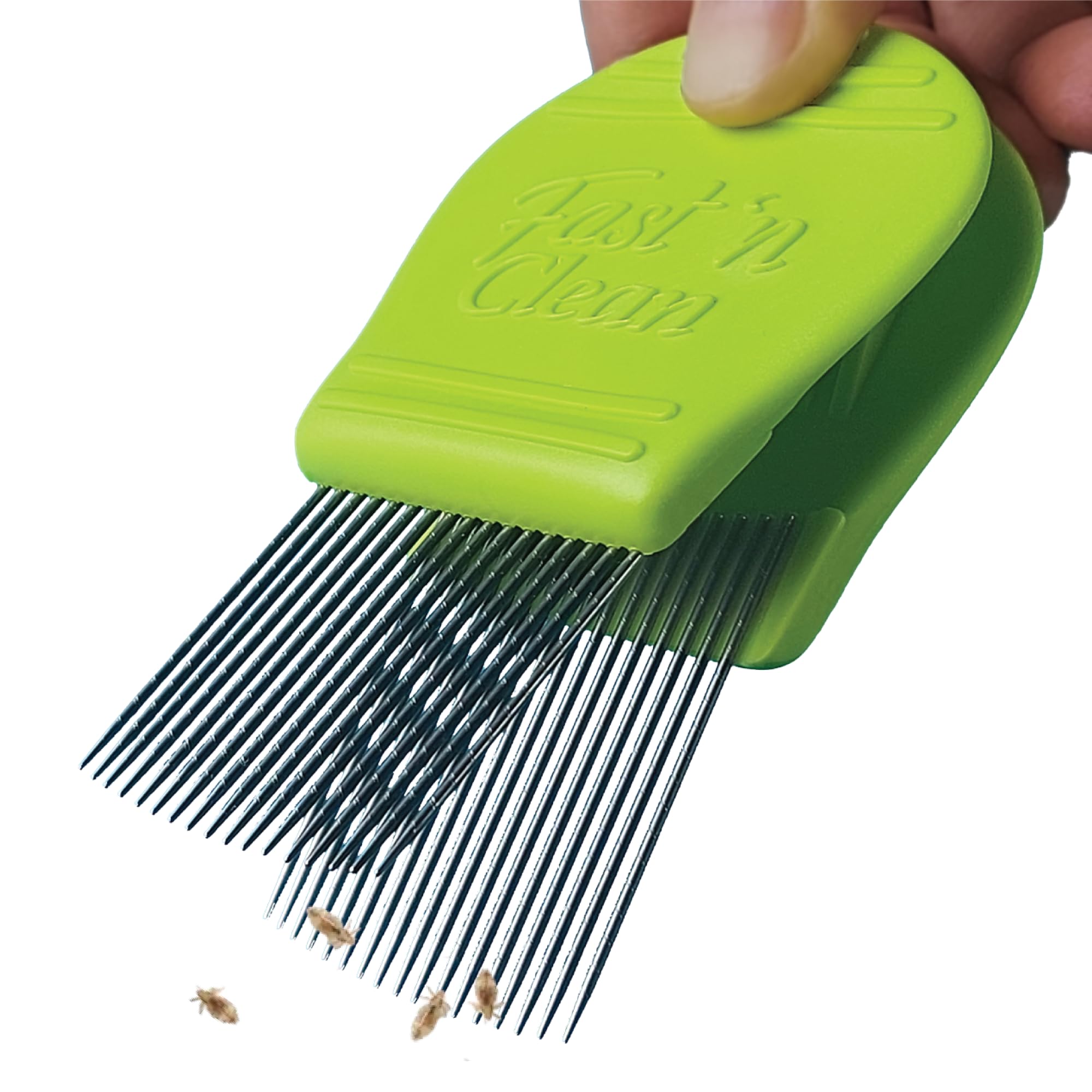 Fast 'n Clean stainless steel pins detail showing durable, medical-grade quality