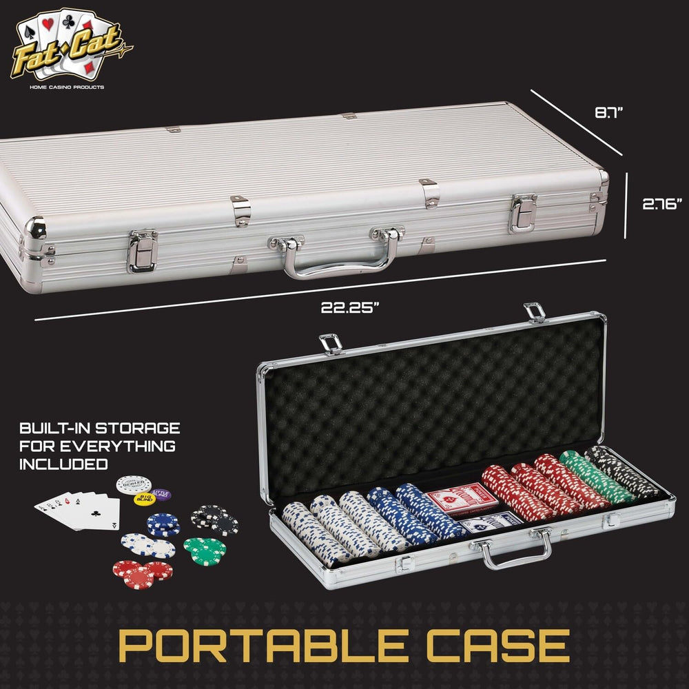 Fat Cat dealer, big blind, small blind buttons and two decks ready to start play