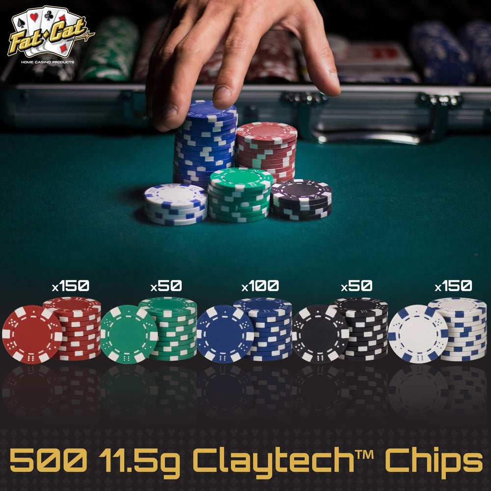 Fat Cat colored chip layout with five denominations for fast betting clarity
