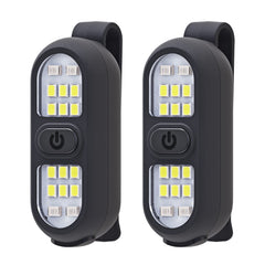 Faxins front view showing both clip-on lights for easy visibility