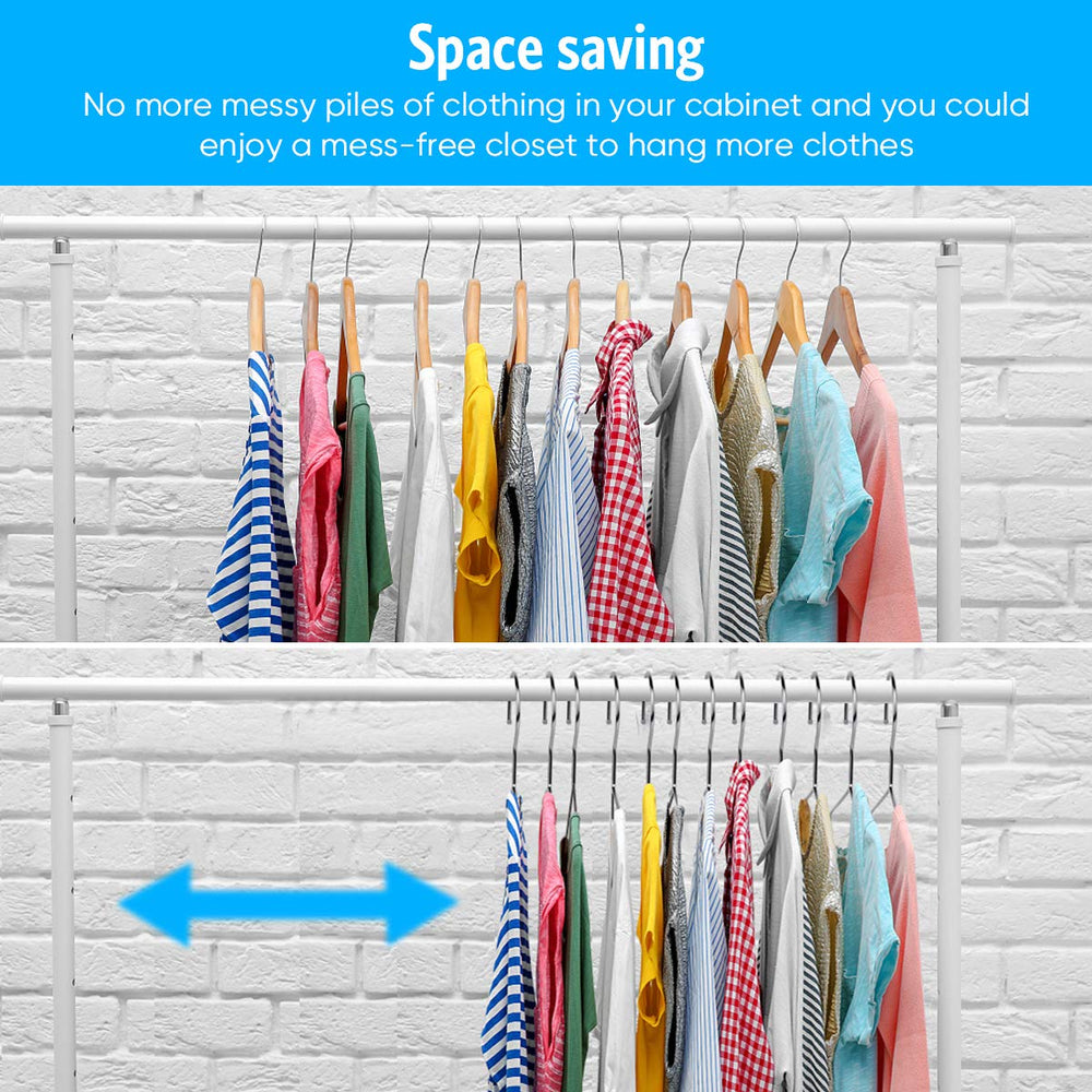 Fayleeko hanger next to ruler showing 0.12 inch thickness to maximize closet space