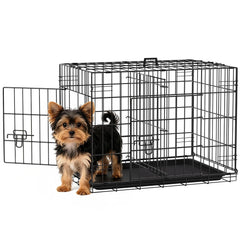FDW front view of 24-inch crate showing secure dual latches and airflow benefit