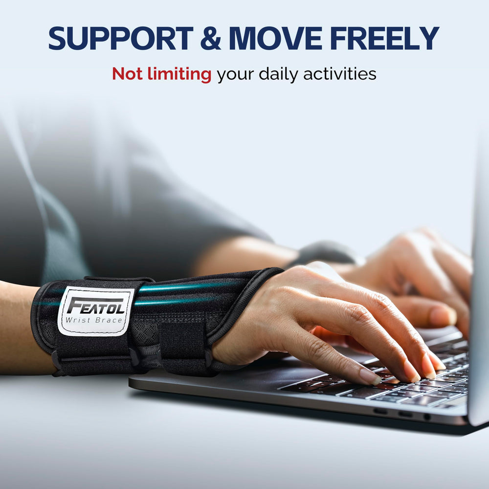 FEATOL close-up of removable metal splint demonstrating rigid support option