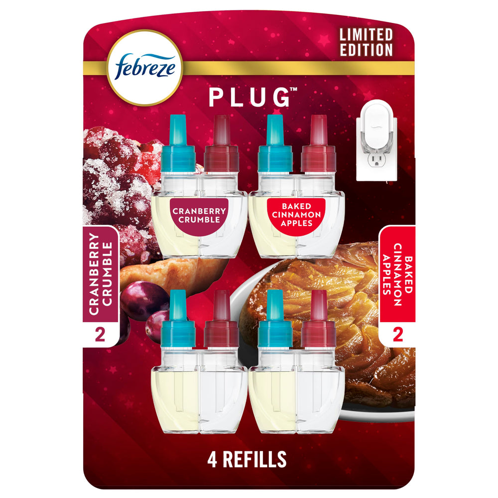 Febreze Fade Defy plug front view showing pack and branding benefits