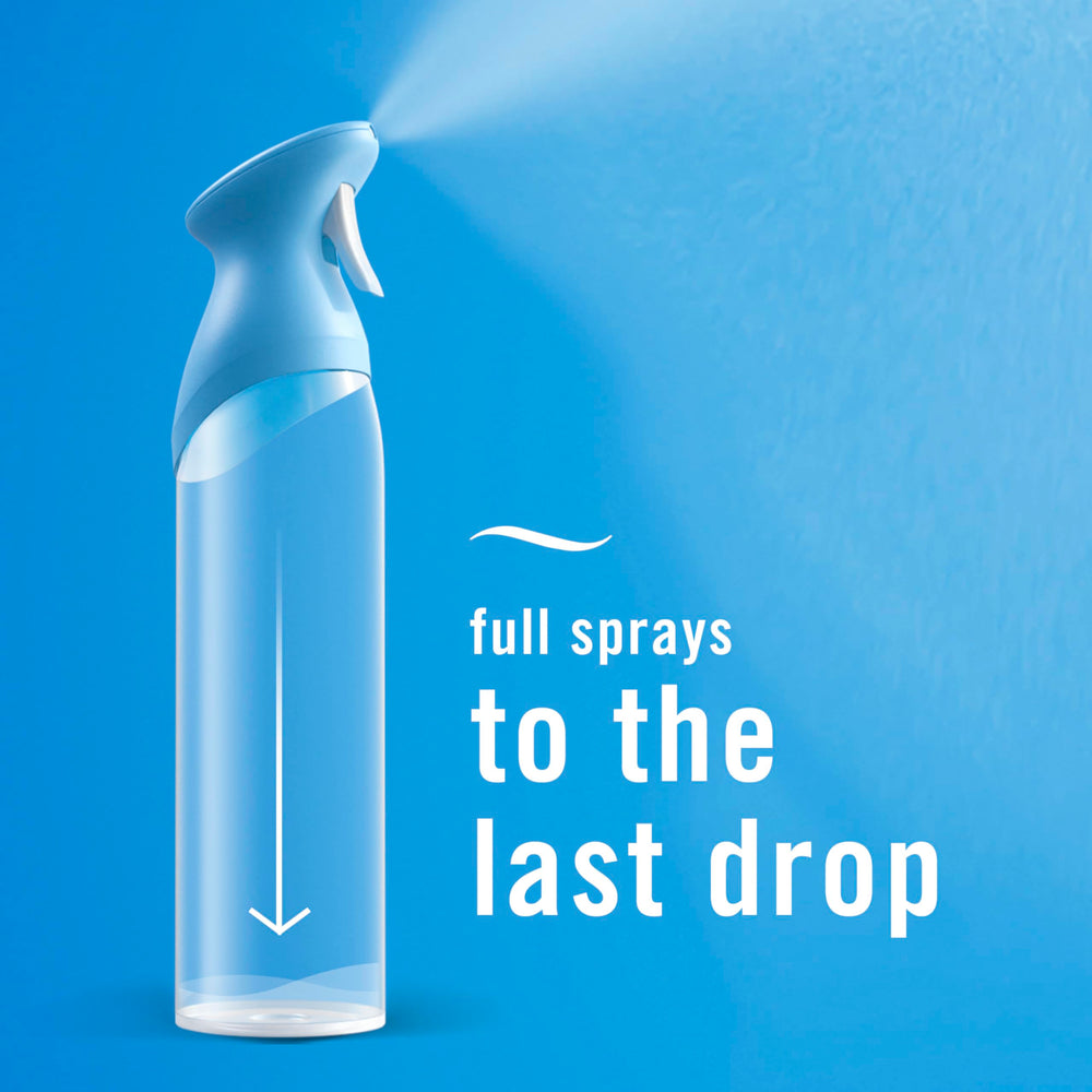 Linen & Sky branding art on Febreze can evoking fresh clothesline aroma