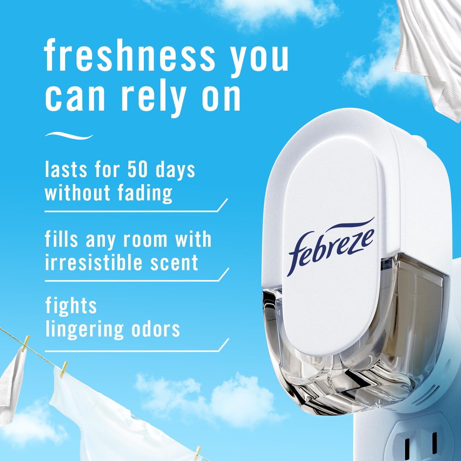 Febreze Mountain scent close-up highlighting alpine notes and invigorating freshness