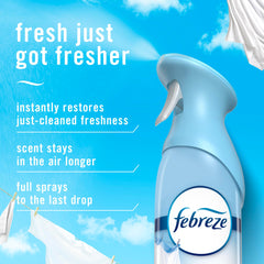 Close-up of Febreze nozzle showing precise spray for efficient coverage
