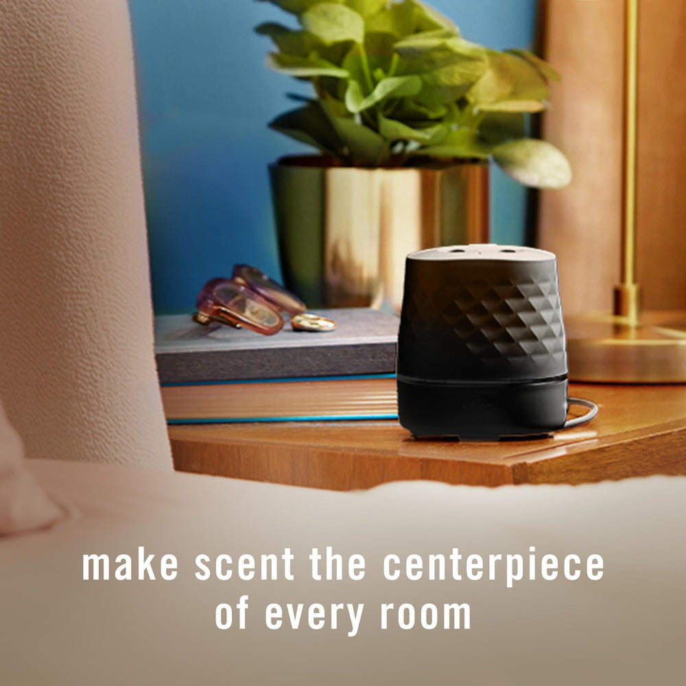 Texture detail of Febreze Plug black finish emphasizing modern look that complements home decor
