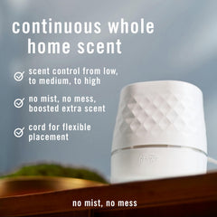 Febreze PLUG close-up of control dial and intensity settings for easy adjustment