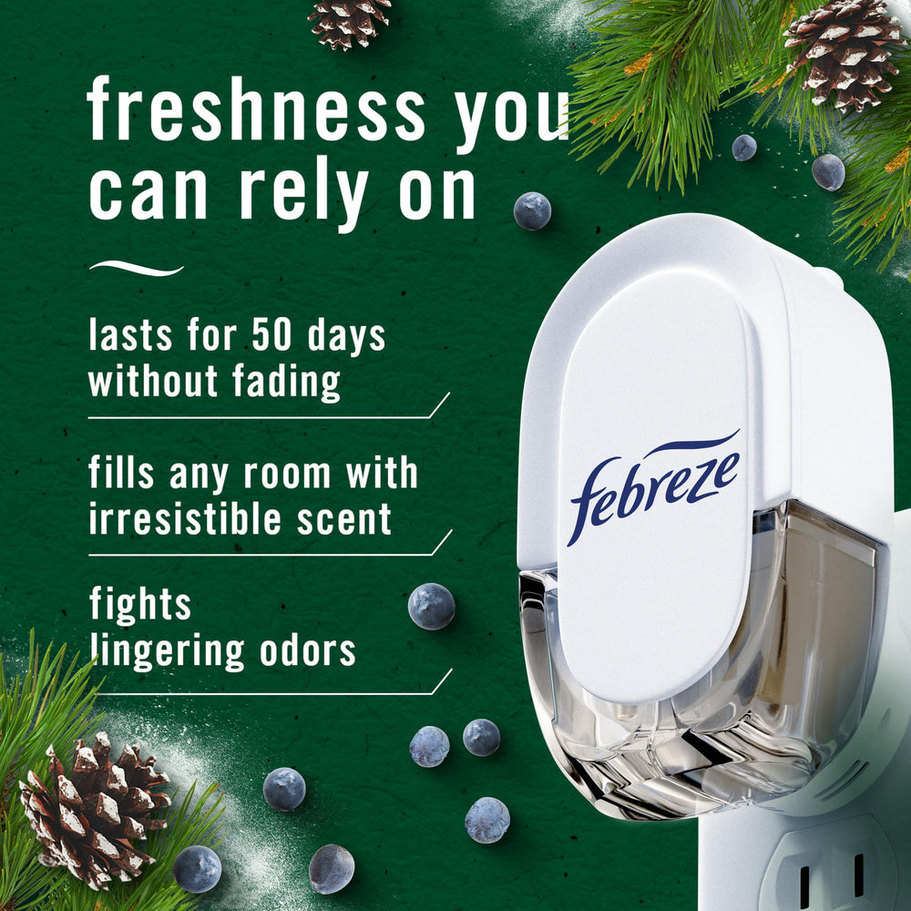 Low-level indicator light on Febreze plug alerting replacement for uninterrupted scent