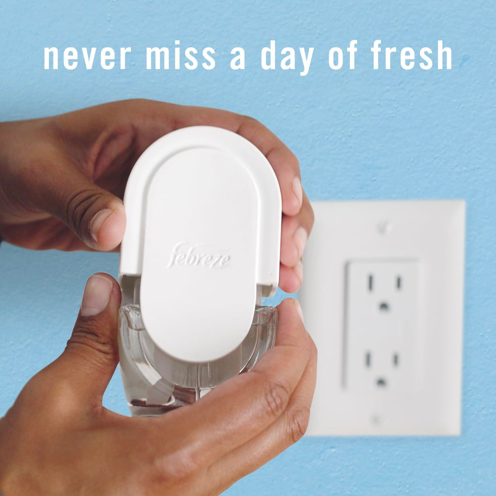 Febreze refills next to common items showing size comparison and convenient fit