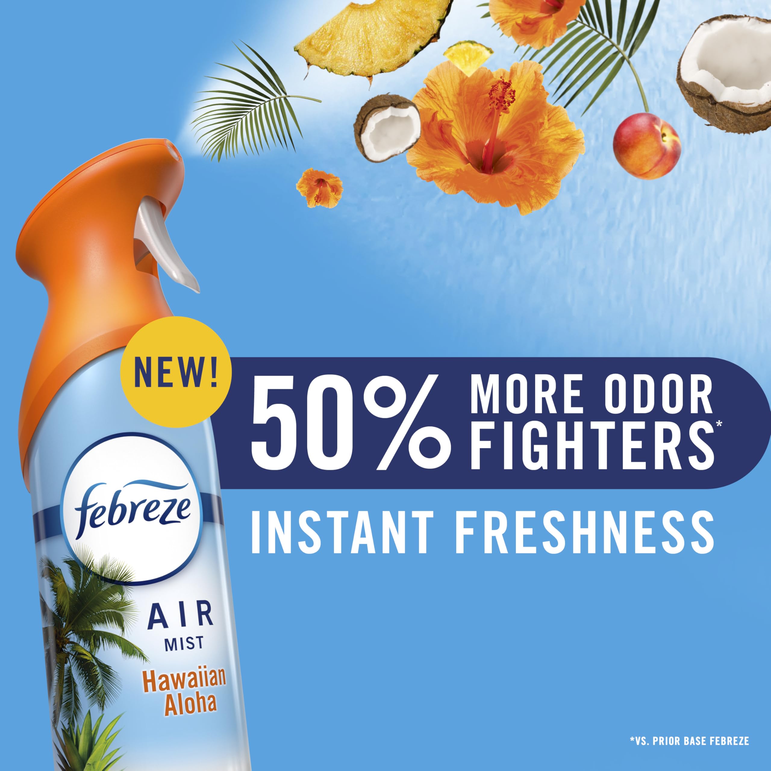 Single Febreze can front label highlighting linen scent and odor fighting