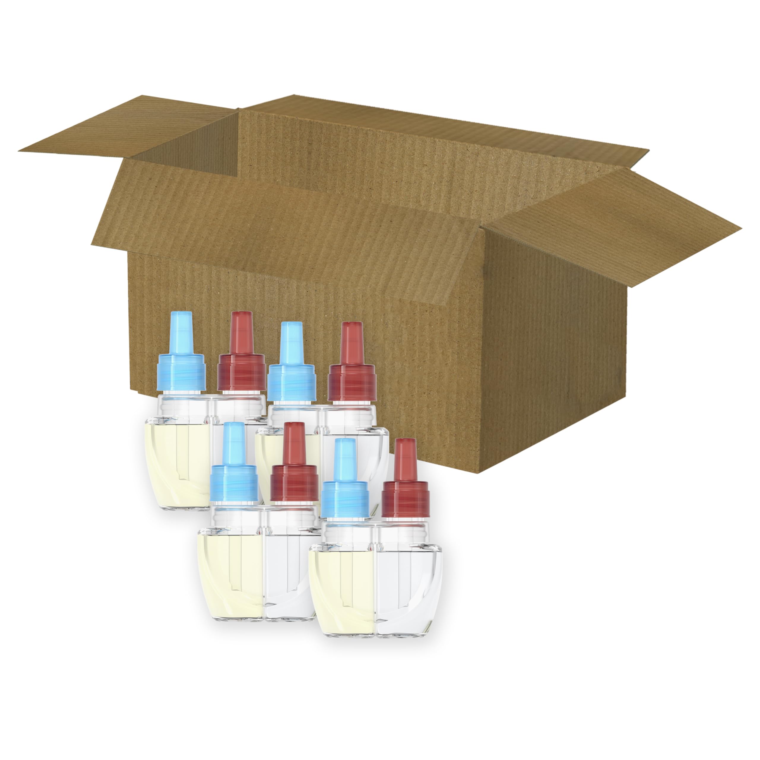Stored Febreze refills in box showing convenient organization and backup supply