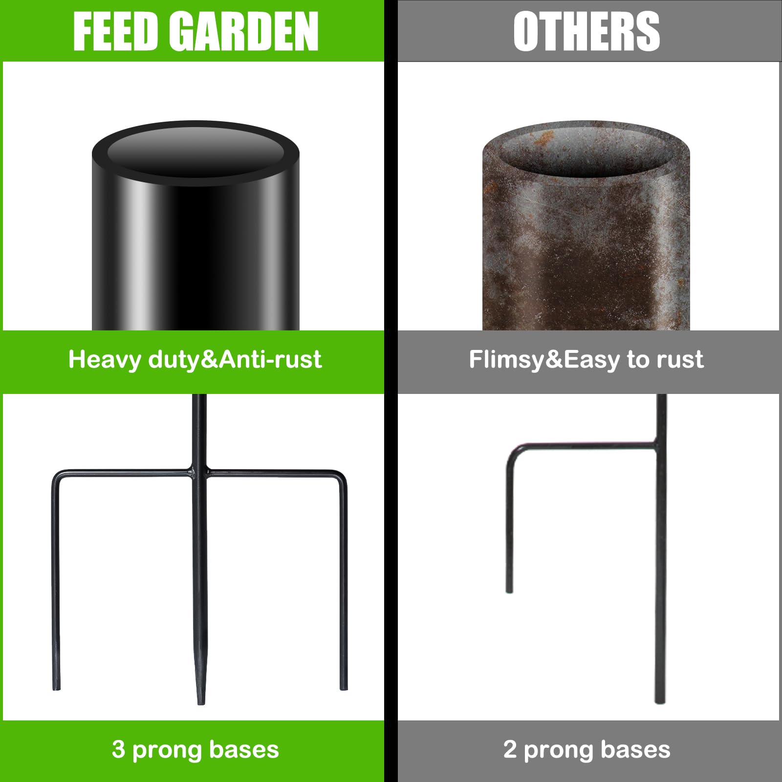 FEED GARDEN extension pole connected to main shaft for easy height adjustment