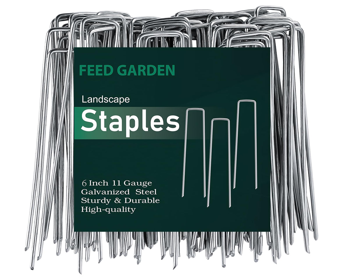 FEED GARDEN front packaging showing 100-pack staples and quantity benefit