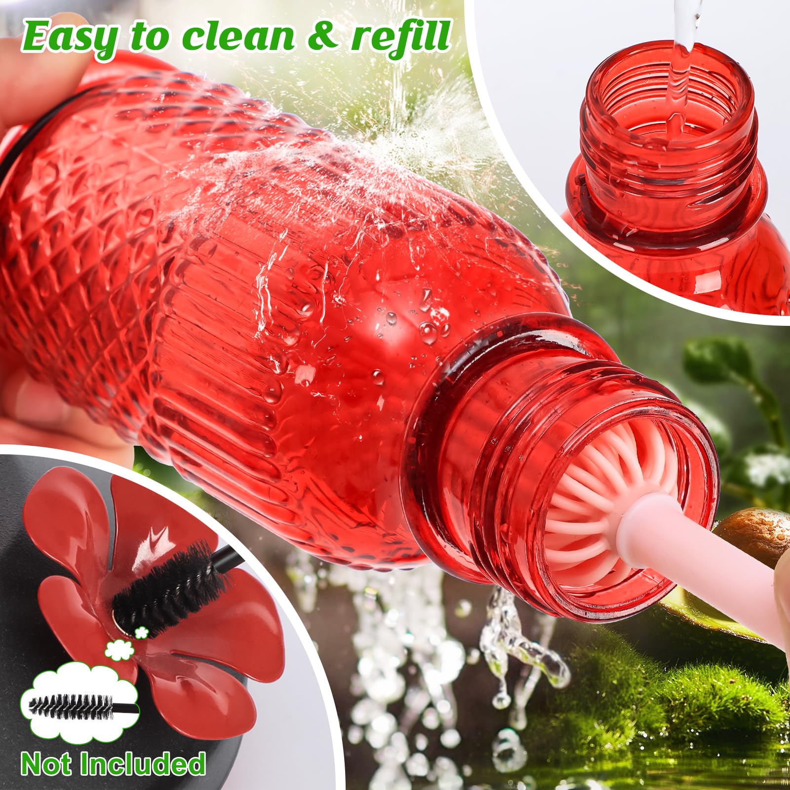 FEED GARDEN 360° perch ring in use with multiple hummingbirds feeding comfortably