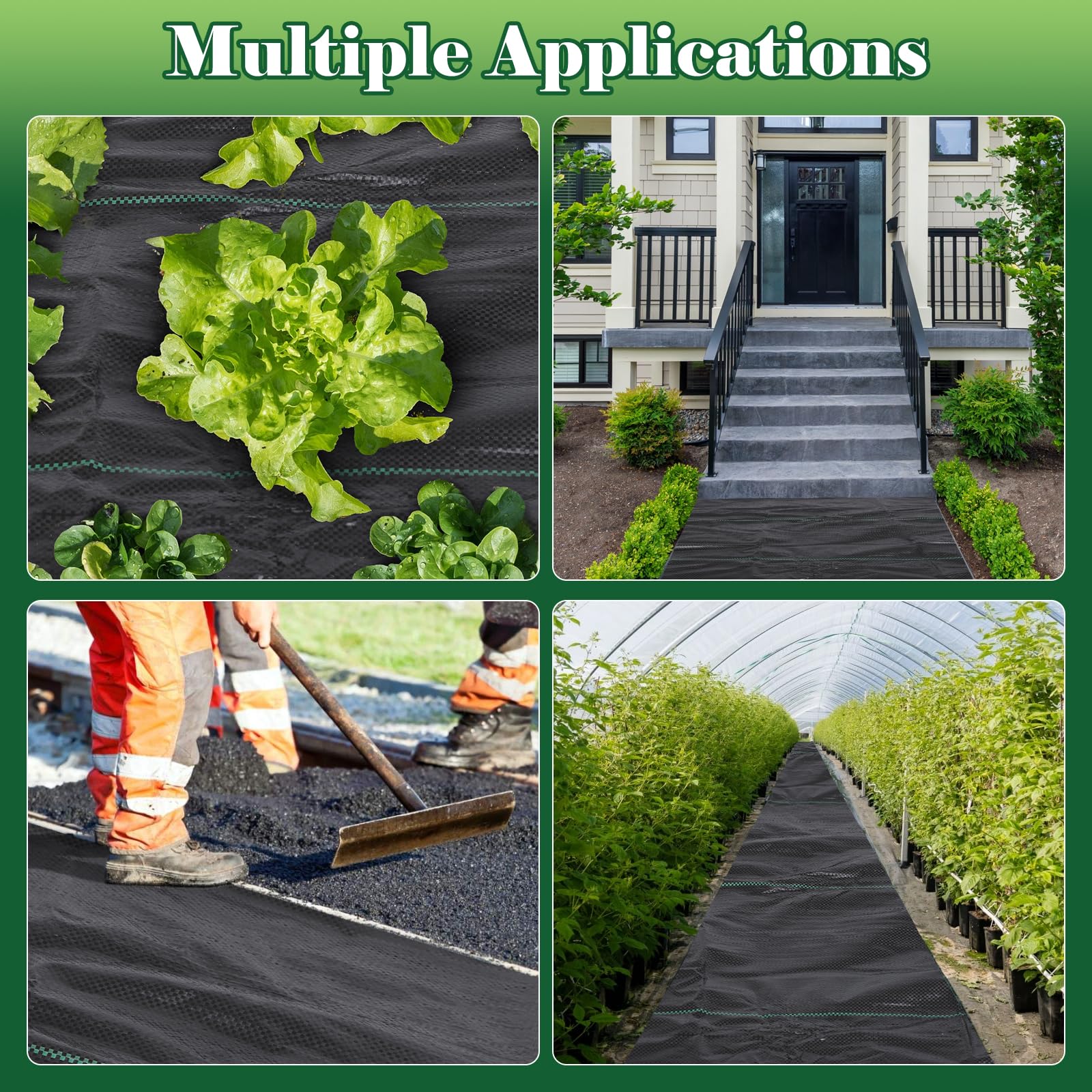 FEED GARDEN roll beside a ruler to show 4ft width and folded transport size