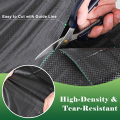 FEED GARDEN U-shaped stakes securing fabric edge and preventing uplift for stability