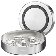 Feedoo front view of slow feeder bowl showing puzzle interior and benefit of slowing eating