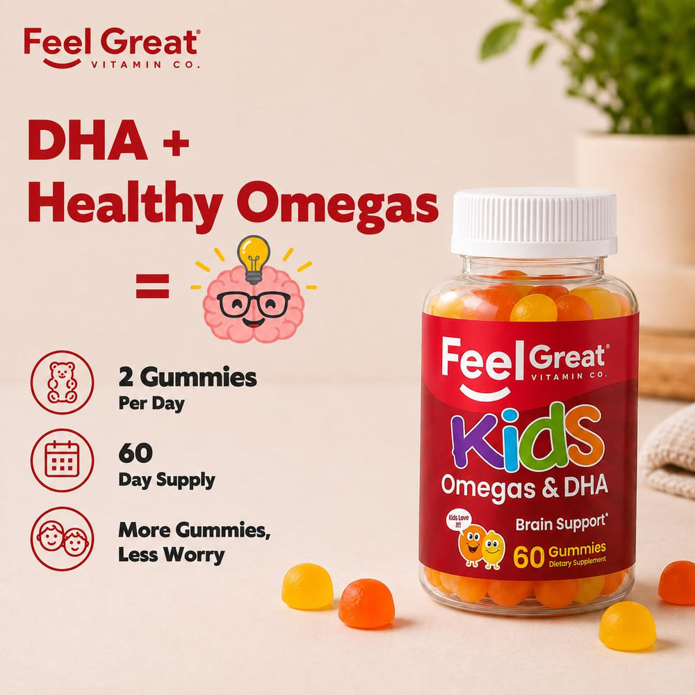Feel Great Vitamin Company algae and chia seeds staged to show plant-based DHA benefit