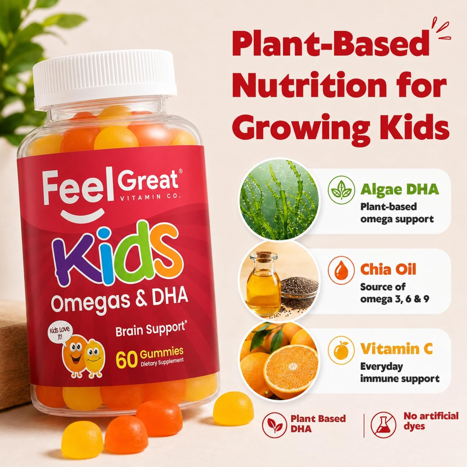 Feel Great Vitamin Company open bottle with gummies visible and ready-to-use for daily routine