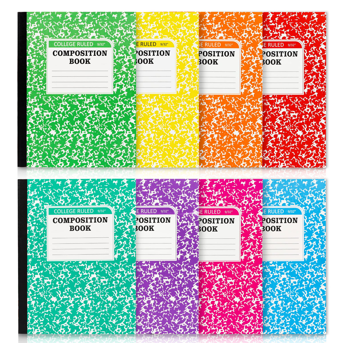 feela front covers 8-pack showing pastel colors and marble pattern for quick subject sorting