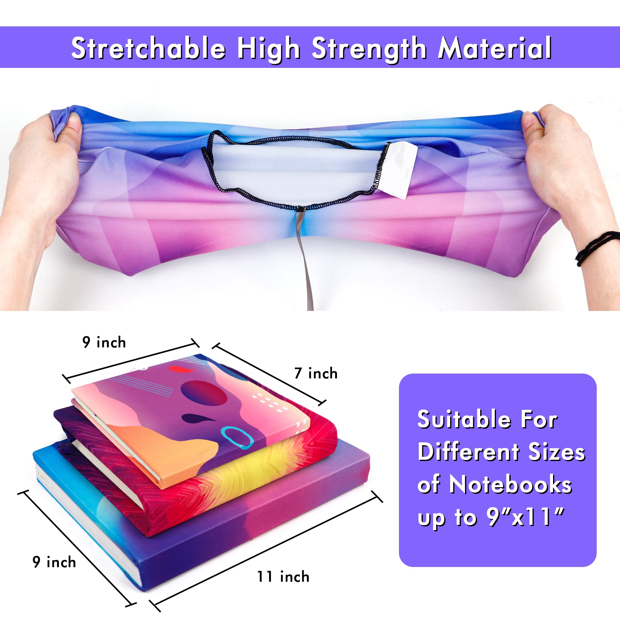 feela student fitting a cover on a hardback textbook for easy protection