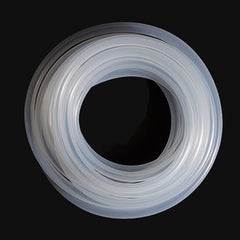 Feelers clear silicone tubing coiled showing full length and clarity for visible flow