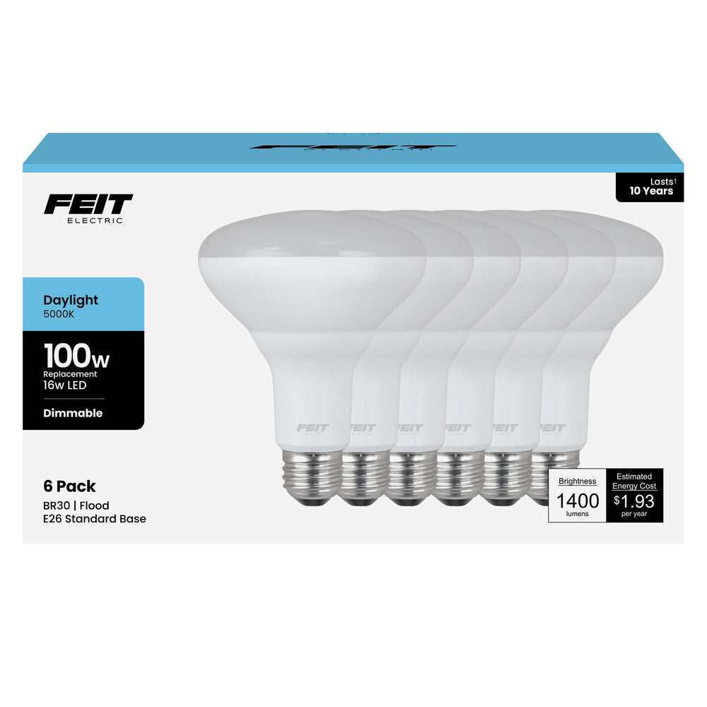 Feit Electric BR30 close-up of LED surface highlighting build detail and consistent light output