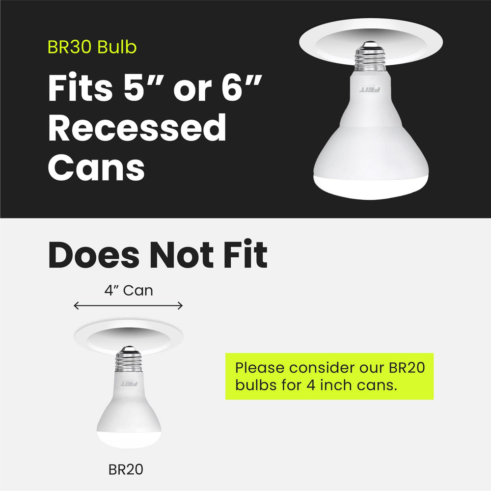 Feit Electric BR30 lighting a modern kitchen to show daylight 5000K clarity and task lighting