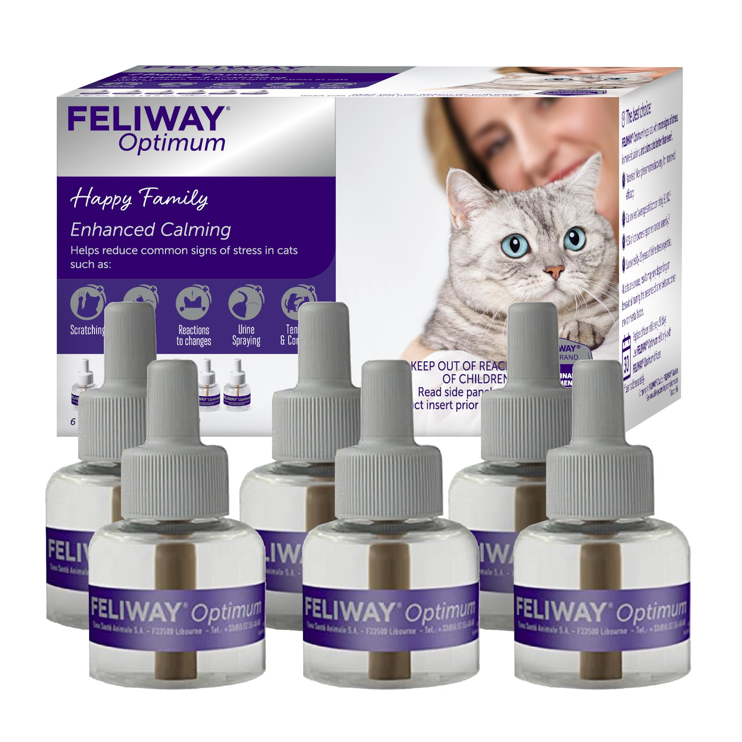 FELIWAY Optimum front packaging showing product name and soothing benefit