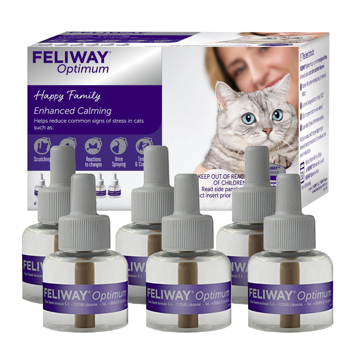 FELIWAY Optimum front packaging showing product name and soothing benefit