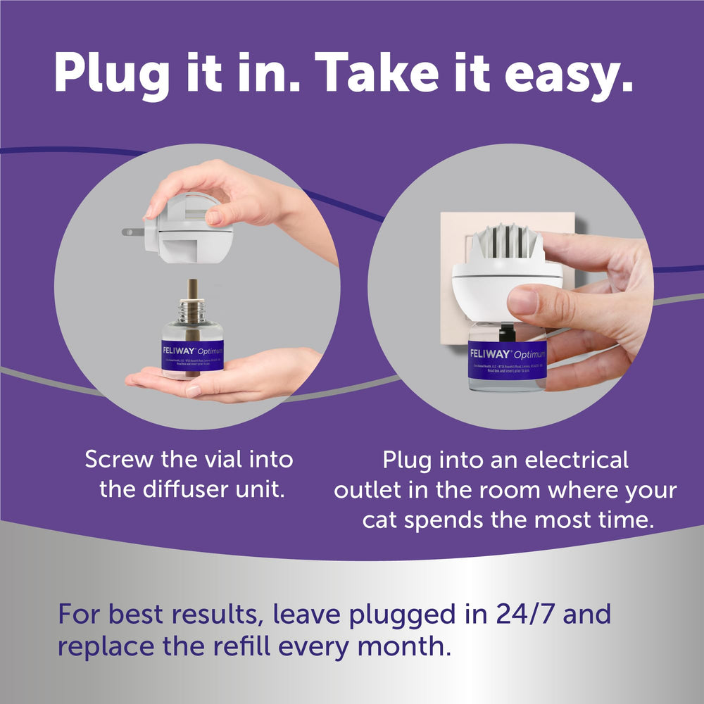 FELIWAY Optimum refill vent detail showing how pheromone dispersal works effectively