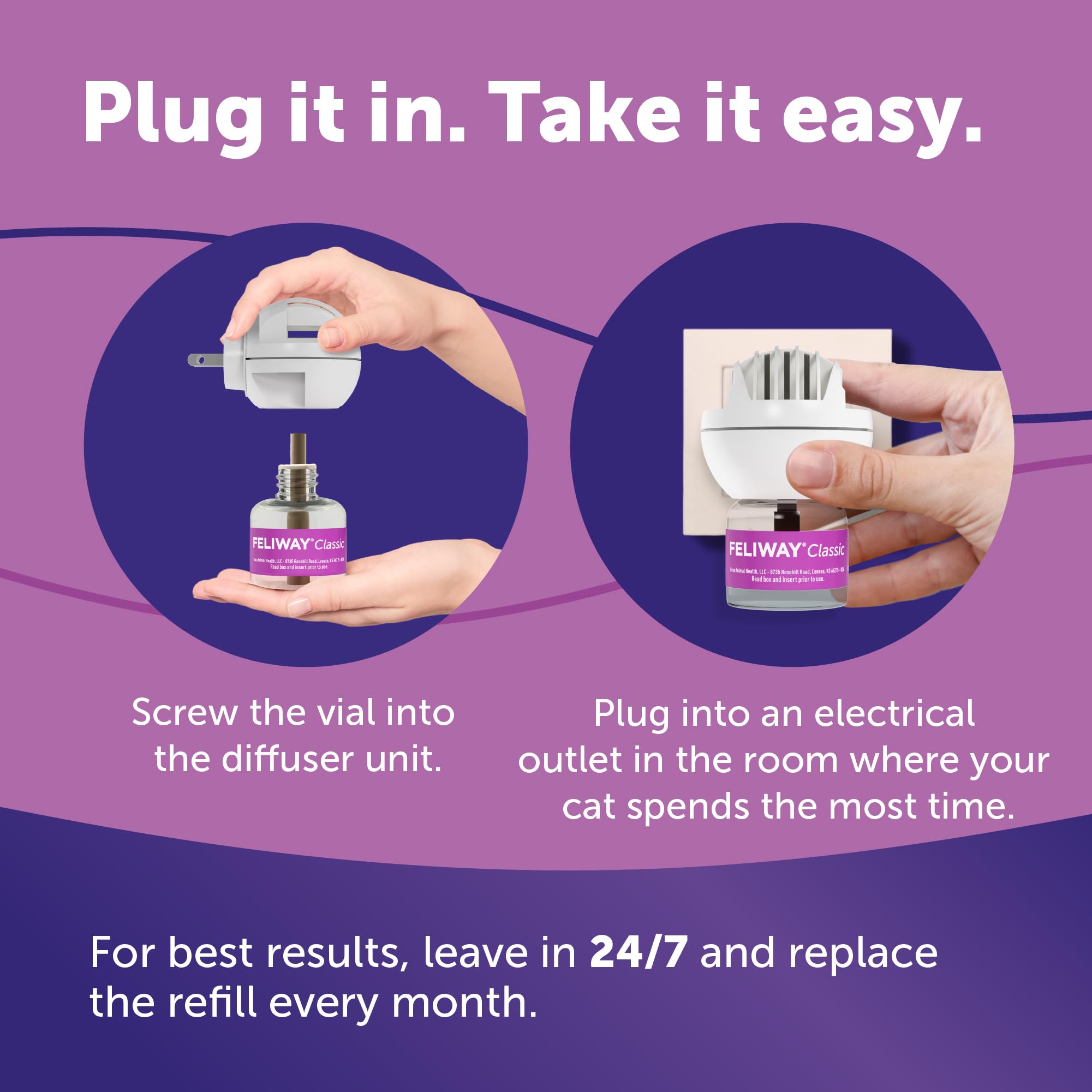FELIWAY diffuser next to outlet for scale and placement clarity