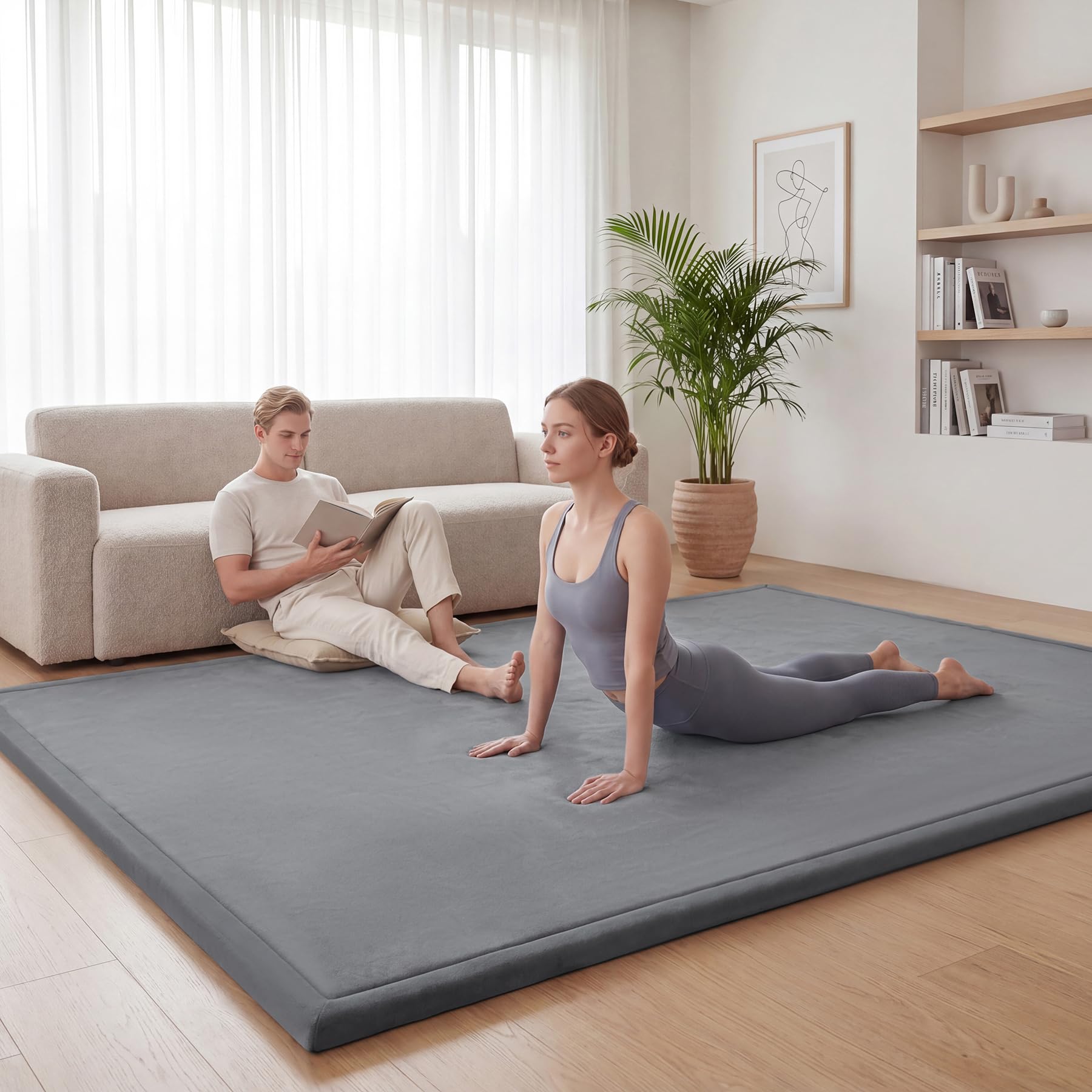 Fengdulong in a living room showing stylish, comfortable floor solution