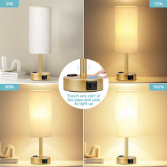 Fenmzee lamp closeup of touch control on base highlighting easy dimming