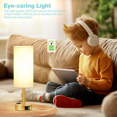 Fenmzee lamp in bedroom lifestyle scene creating ambient light and tidy charging