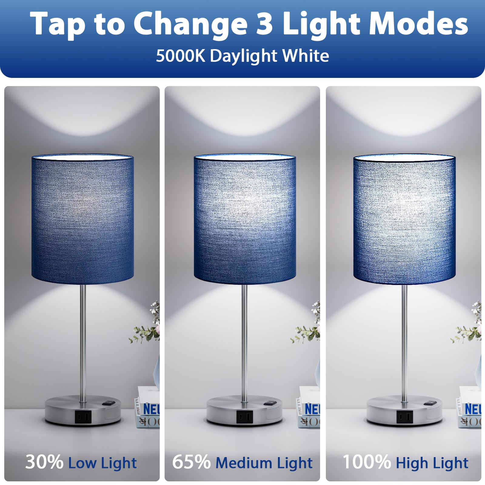 Fenmzee navy fabric shade texture close-up reducing glare benefit