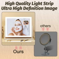 FENNIO mirror tilted to demonstrate 360-degree rotation and flexible positioning
