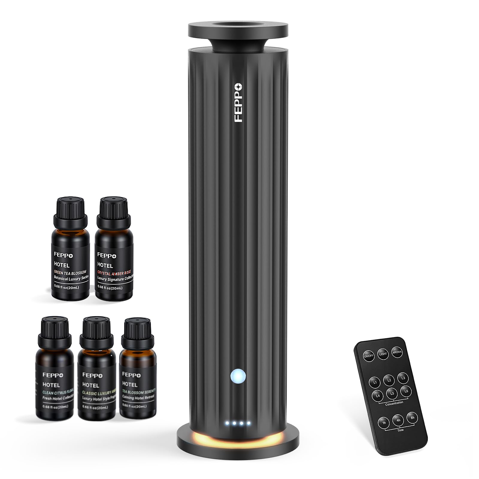 FEPPO diffuser front view showing sleek design and device benefits