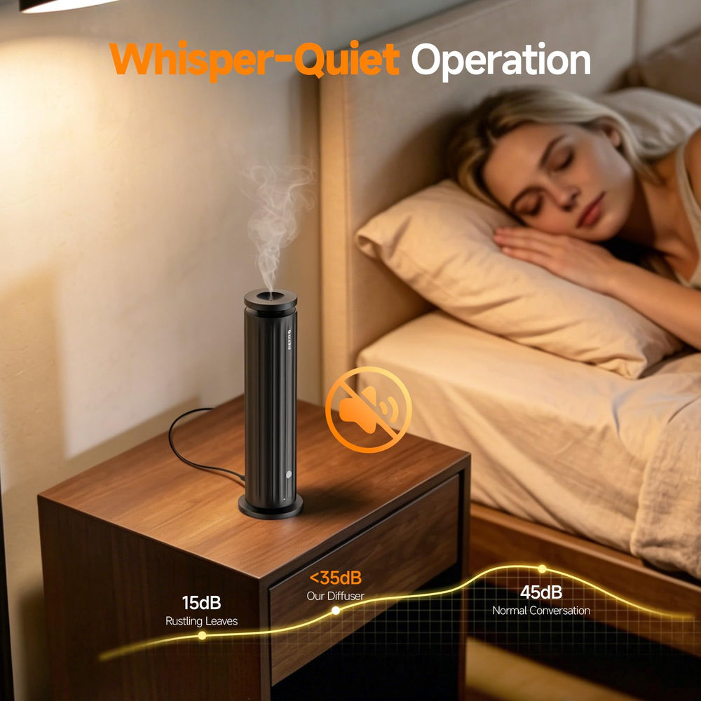 FEPPO diffuser placed in living room demonstrating large-room coverage