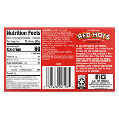 Ferrara Red Hots open box revealing bright candies for instant sharing benefit