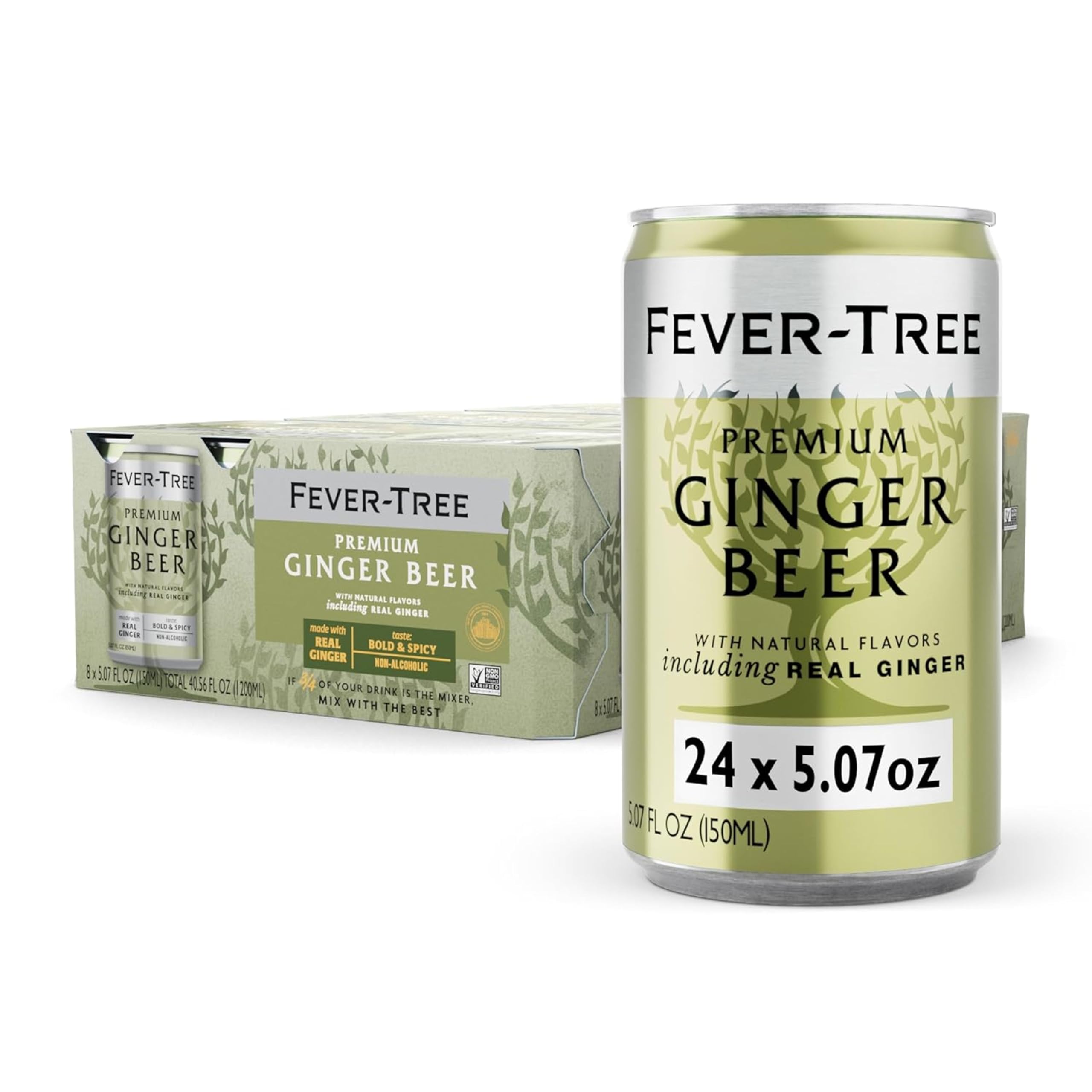Fever-Tree ginger beer front packaging showcasing premium mixer and benefits
