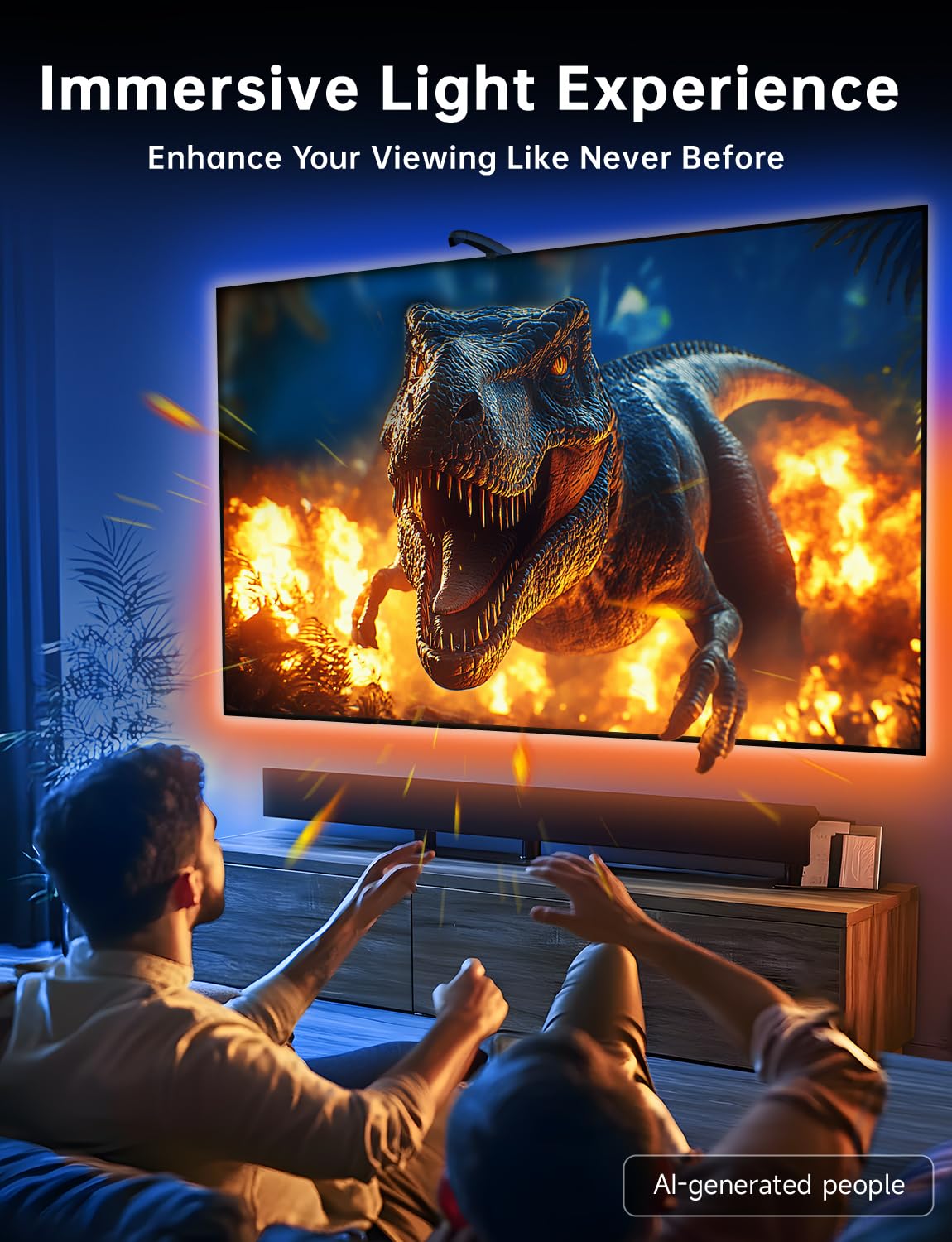 FFJ sensor clip attached to top of TV capturing on-screen colors