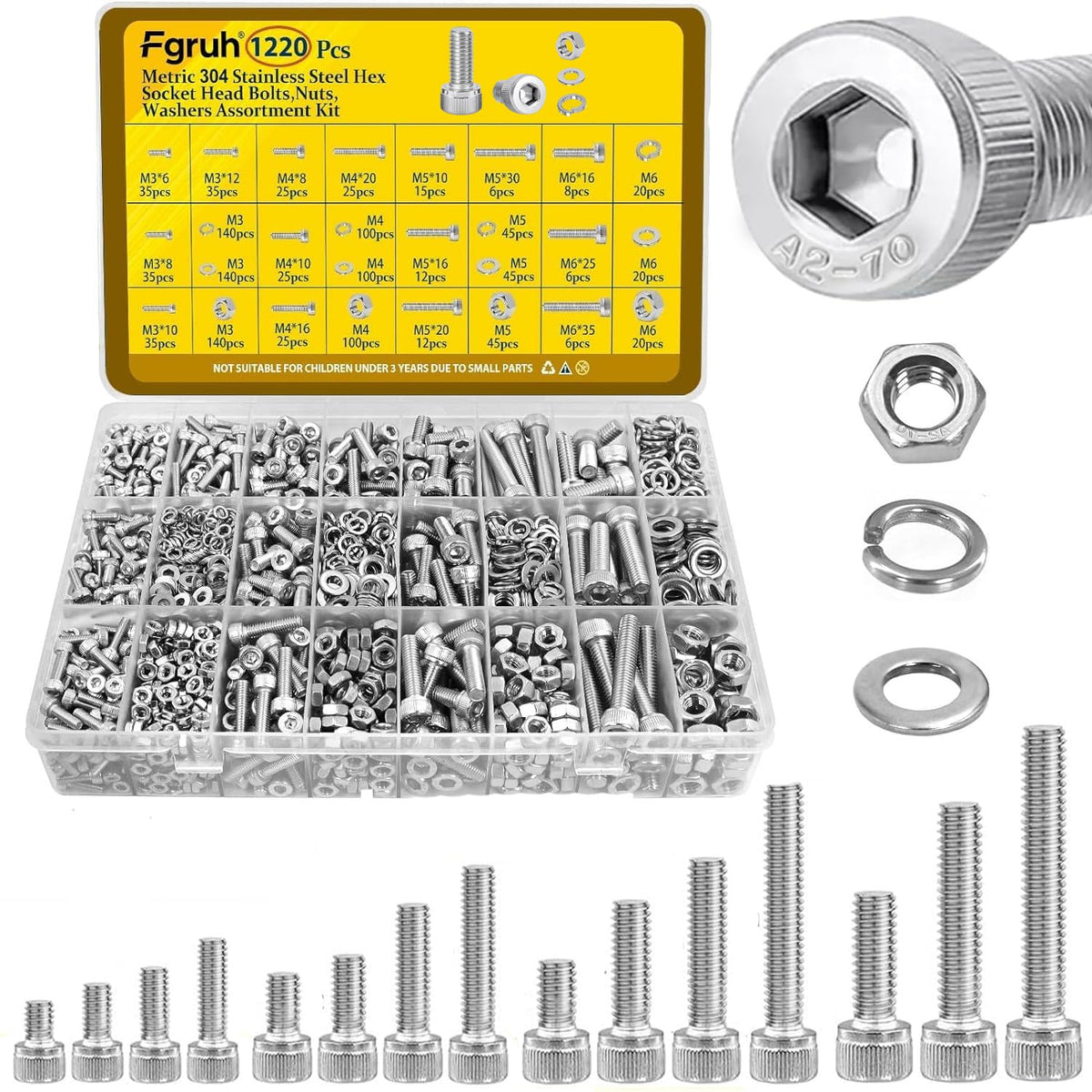 Fgruh front packaging showing complete 1220 piece metric kit and quick benefit access