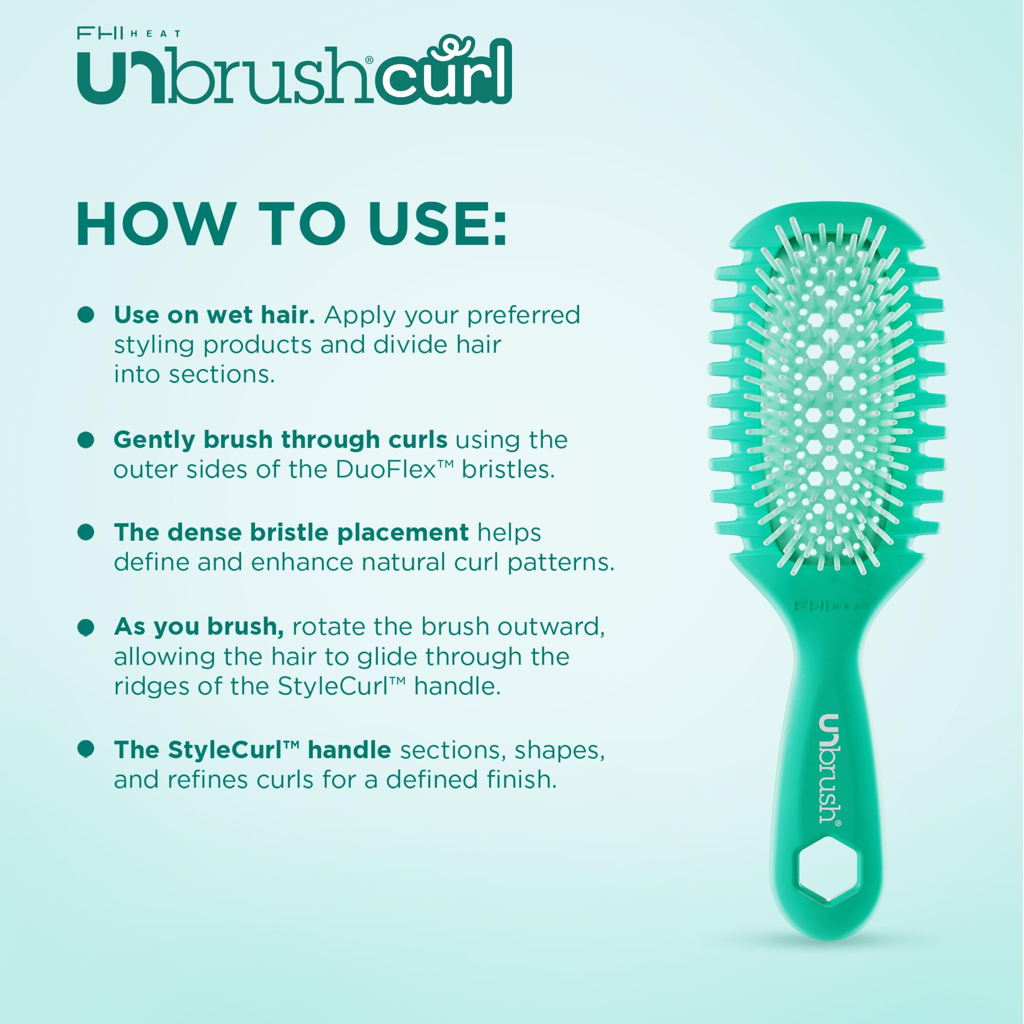 FHI Heat UNbrush Curl vented back cushion for quick drainage benefit